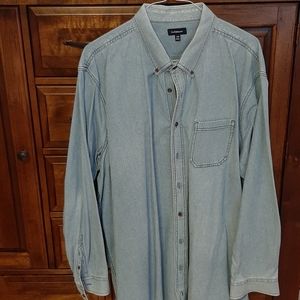 Mens croft&barrow LS blue button down. Size 3XL